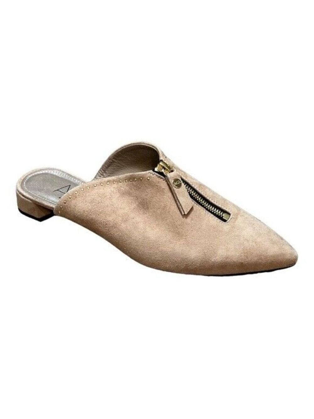 Agl BNWT pointy toe slip on mule women NEW studded zip - Picture 1 of 9